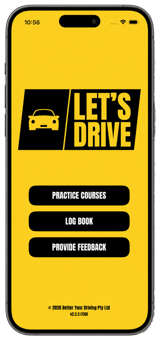 Let's Drive app main page on an iPhone